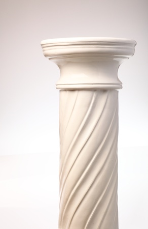 Single greek column on white backgroundの写真素材