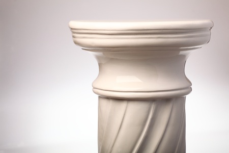 Single greek column on white backgroundの写真素材