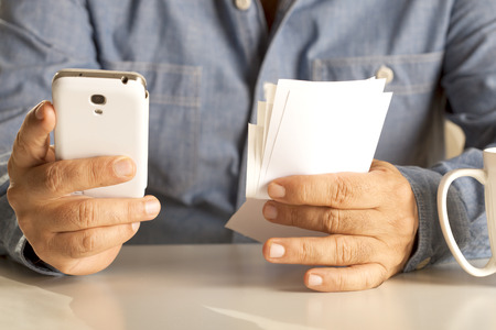 bill payment by phoneの写真素材