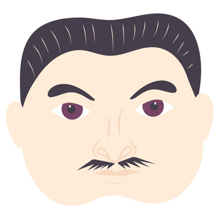 A mustachioed man. cartoon vector illustrationのイラスト素材