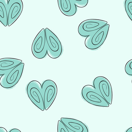 Seamless pattern hearts. vector illustration. Vector concept in doodle and sketch style.のイラスト素材