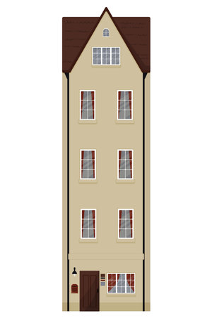 Hotel building in flat style. vector illustration.のイラスト素材