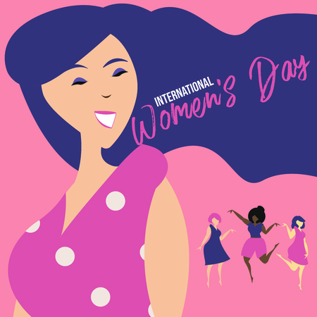 Isolated women. International Women's Day. Design templates for postcard, posterのイラスト素材