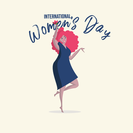 Isolated women. International Women's Day. Design templates for postcard, posterのイラスト素材