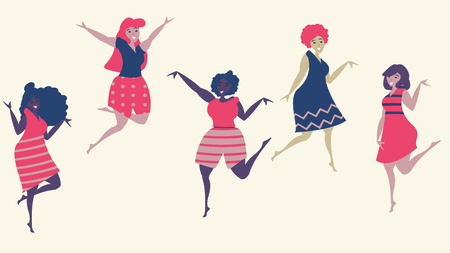 Isolated women. International Women's Day. Design templates for postcard, posterのイラスト素材