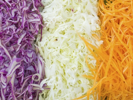 Various grated vegetables backgroundの写真素材
