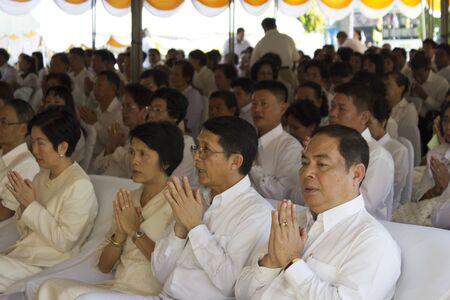 NAKON SI THAMMARAT, THAILAND - FEBRUARY 25: Mr.Virot Jivarangsan provincial governor lead religious ceremony Nakon Si Thammarat province on Feb 25, 2012 at Nakon Si Thammarat, Thailand.のeditorial素材
