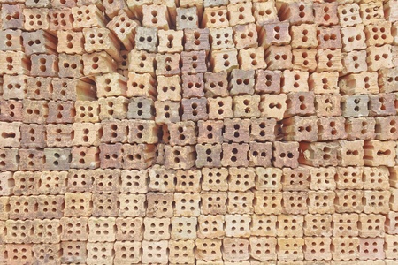 Stack of bricks that stock for build temple in Thailand