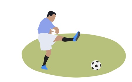 Soccer player about to shoot the ballのイラスト素材