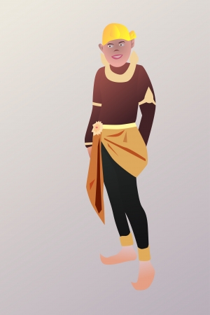Vector illustration of Thai traditional costumeのイラスト素材
