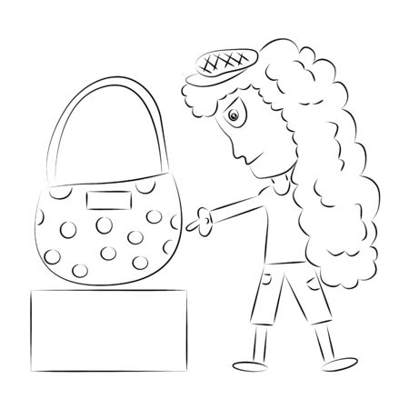 Vector illustration of girl shopping bagのイラスト素材