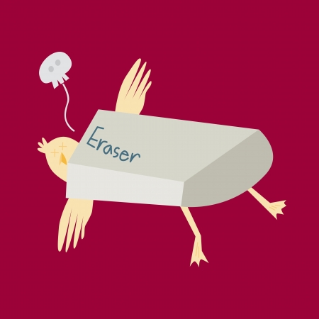 Vector and illustration of eraser stack duck deadのイラスト素材
