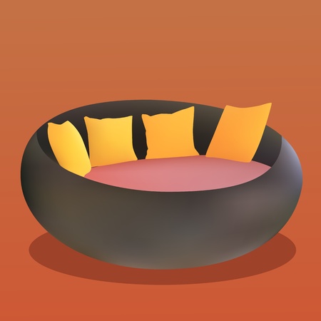 Vector and illustration of sofa and pillowsのイラスト素材