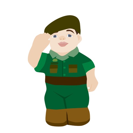 Vector and illustration of soldier on a white backgroundのイラスト素材
