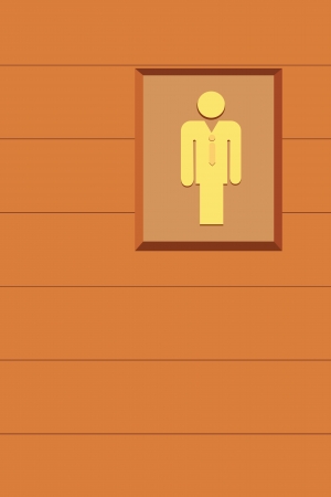 illustration of man toilet signs made from woodのイラスト素材