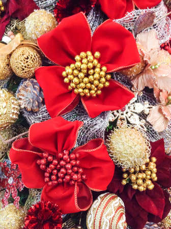 Background of decoration on Christmas tree
