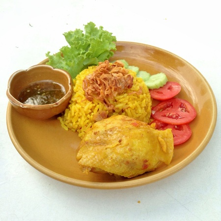 Chicken rice curry with coconut milk Koa Mook Gaiの素材