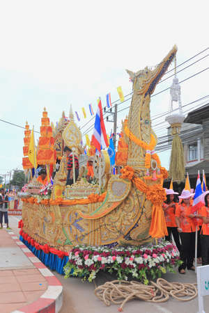 THAILAND - OCTOBER 20:Decorations of the parade in traditional Buddhist festival Ngan Chak Pra, on...