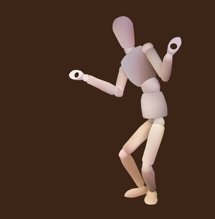 Vector illustration of wooden manのイラスト素材