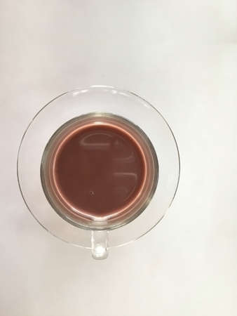 Hot chocolate in glassの写真素材