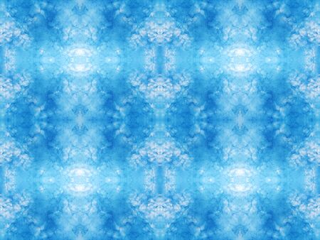 Abstract kaleidoscopic texture or background pattern design made from blue sky with cloud