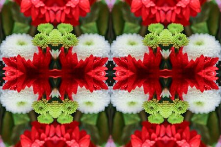 Beautiful abstract surreality pattern kaleidoscope geometric style ornament texture background made from fractal flower for use at graphic designの写真素材