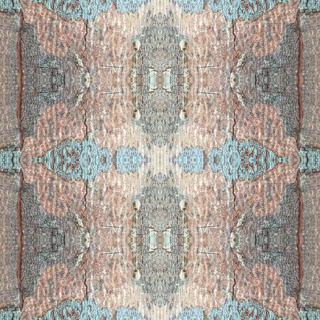 Abstract kaleidoscopic texture or background pattern design made from wood