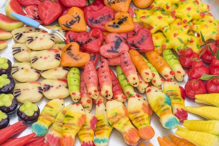 Deletable imitation fruits, Thai dessertの写真素材