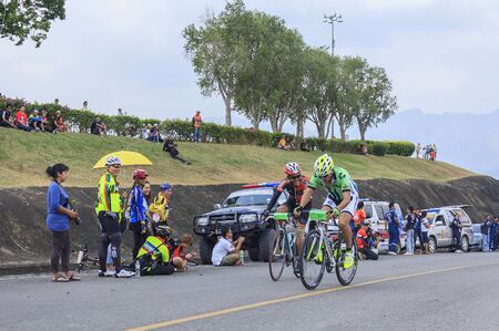 SURAT THANI, THAILAND - FEBRUARY 1: Cyclists compete in the Khao Sok marathon on February 1, 2015 in...