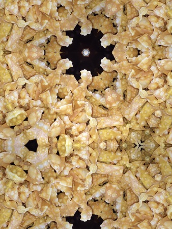 Kaleidoscope background made from Crispy deep fried wonton
