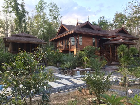 New wooden house in Thailandの写真素材