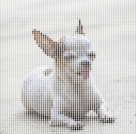Vector illustration dot pixel short haired chihuahua dog sunbatheのイラスト素材
