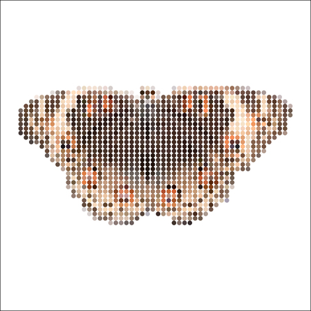 Vector illustration of moth dot pixel isolated on white backgroundのイラスト素材