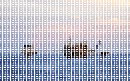 Vector illustration dot pixel oil refineryのイラスト素材