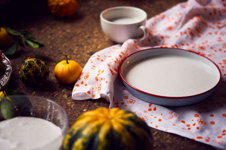 creation of an imprint in gypsum, applied art creativity, seasonal vegetables and fruits, Provencal styleの写真素材