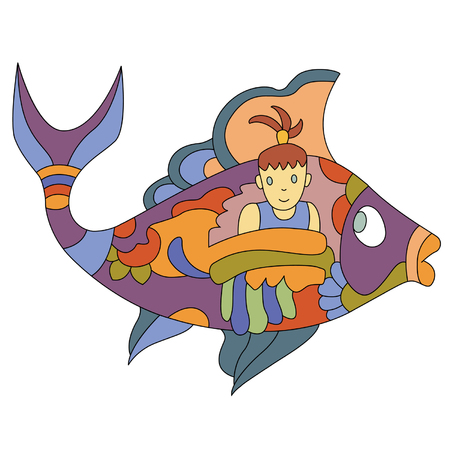 mysterious fish carrying in itself the soul of a little girl
のイラスト素材