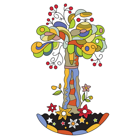 decorative tree, bright and unusualのイラスト素材