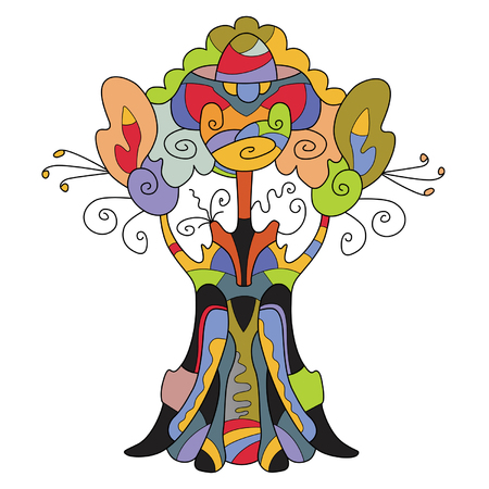 decorative tree, bright and unusualのイラスト素材