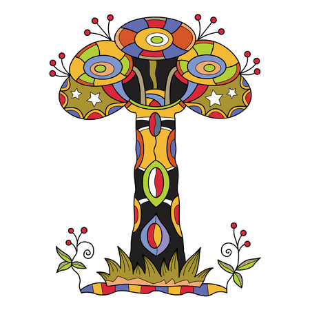 decorative tree, bright and unusualのイラスト素材