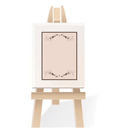 Decorative wooden easel isolated on white. Vector illustrationのイラスト素材