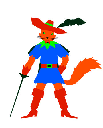 the cat in red bootsのイラスト素材