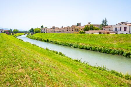 The river near the small town of Cannara, in the Italian countryside, Umbria, Italy