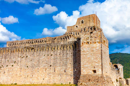 The Rocca Maggiore of the Albornoz of Assisi, Umbria, Italyのeditorial素材