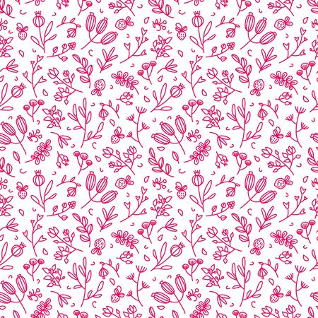 Flourish ornamental spring garden texture. Vector seamless pattern.のイラスト素材