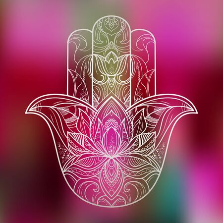 Hamsa hand drawn symbol.のイラスト素材