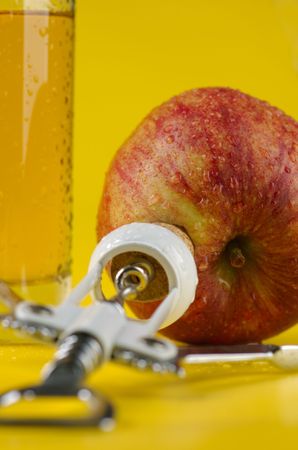 Apple juice and appleの写真素材