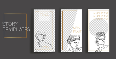 Set of social media templates. Suitable for posters, banners, flyers stories. Frame templates.のイラスト素材