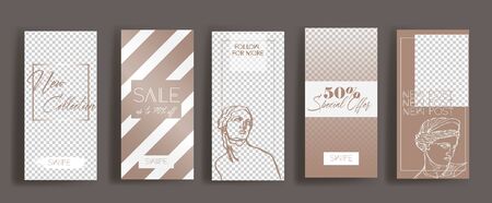 Set of Templates Layout. Design backgrounds for social media banner.のイラスト素材