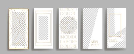 stories gold frame templates.のイラスト素材