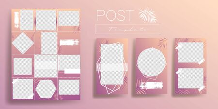 Design background for social media banner. Mockup for personal blog or shop. Endless square puzzle layout for promotion.のイラスト素材